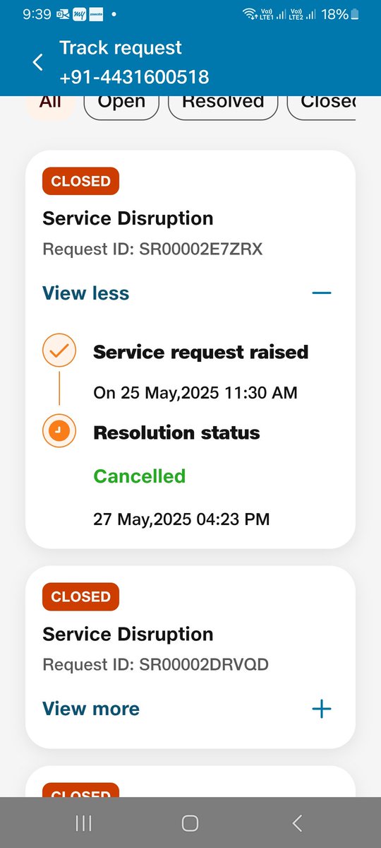 krishnan_quest's tweet photo. @JioCare @reliancejio pathetic response, 3 service calls closed/cancelled without resolution @RIL_Updates https://t.co/2s68c2vApC