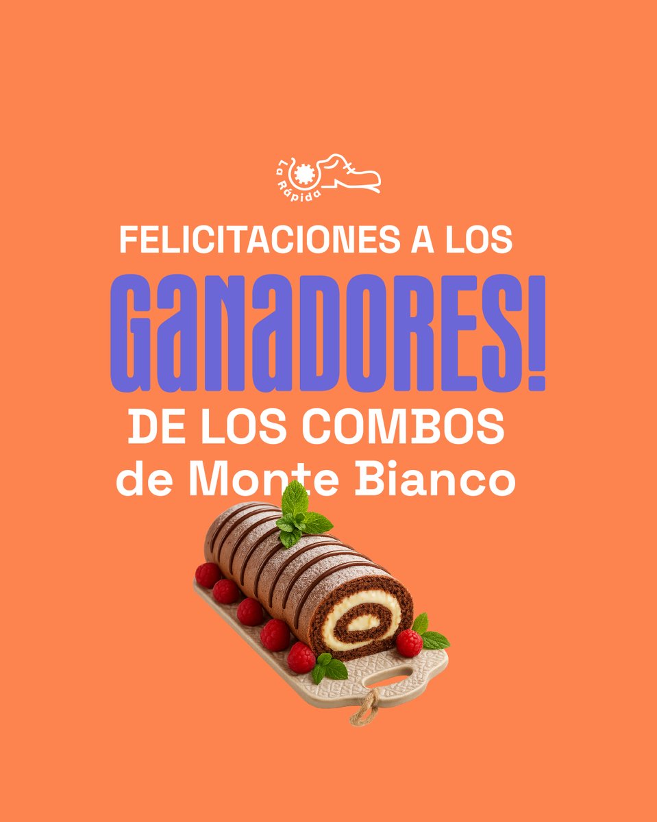 larapidaec's tweet photo. 🥳👏🎉🎊 Felicitaciones a nuestros ganadores de las GIFT CARDS de Monte Bianco y los Premios Sorpresa. 

📍Pueden retirarlos en el local matriz: Calle Tarqui y Calle Larga desde las 8:00 a 14:30.

🥹 Gracias por participar y nos veremos en nuestro siguientes eventos. 🎁 https://t.co/rTwDiY7A0g