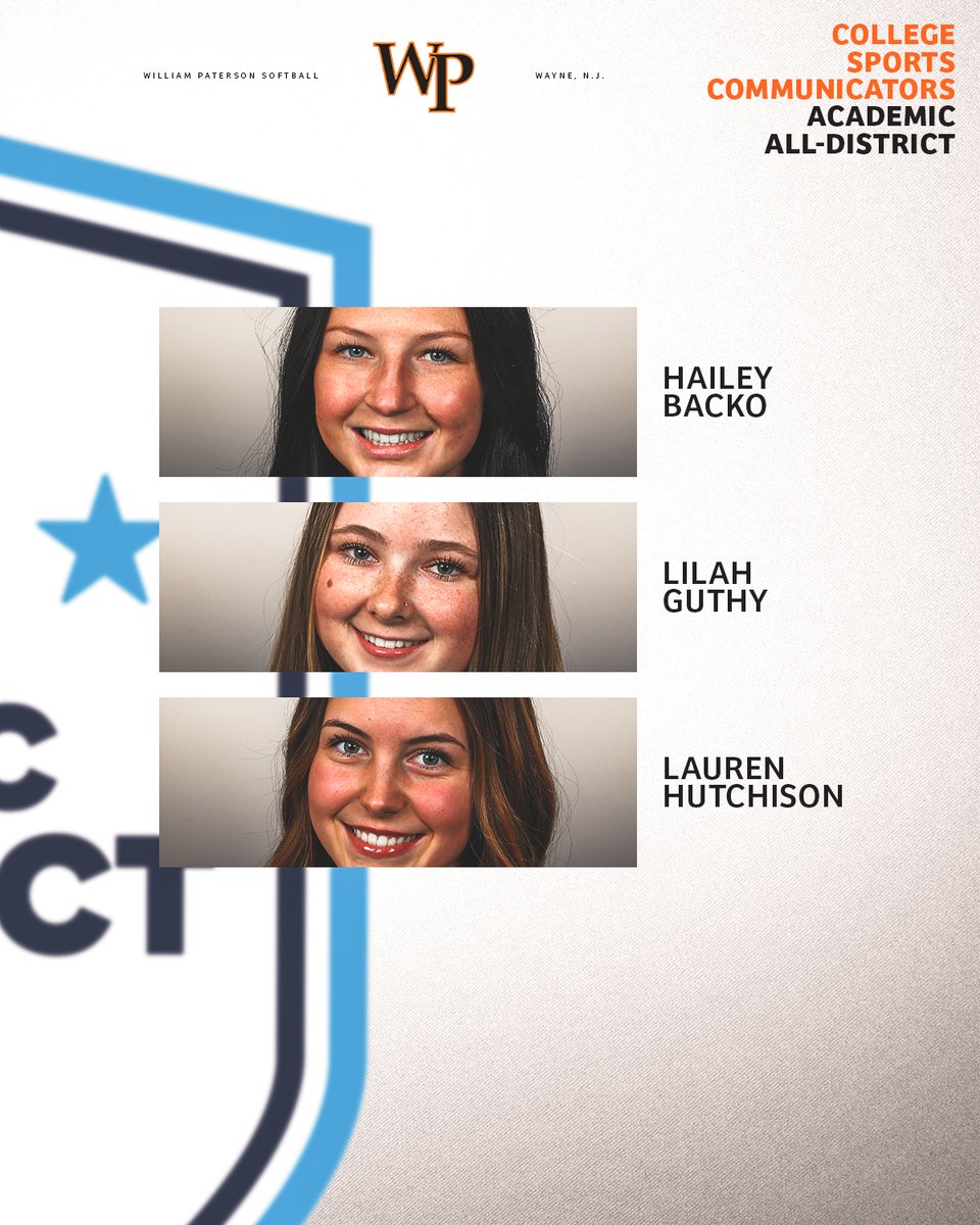 William Paterson University Athletics (@wpupioneers) on Twitter photo Congratulations to Hailey, Lilah and Lauren on being named to the <a href="/CollSportsComm/">College Sports Communicators</a> Academic All-District Softball Team!
ποΈ tinyurl.com/3a6n32ap
#WPUSB #wpunj Congratulations to Hailey, Lilah and Lauren on being named to the <a href="/CollSportsComm/">College Sports Communicators</a> Academic All-District Softball Team!
ποΈ tinyurl.com/3a6n32ap
#WPUSB #wpunj