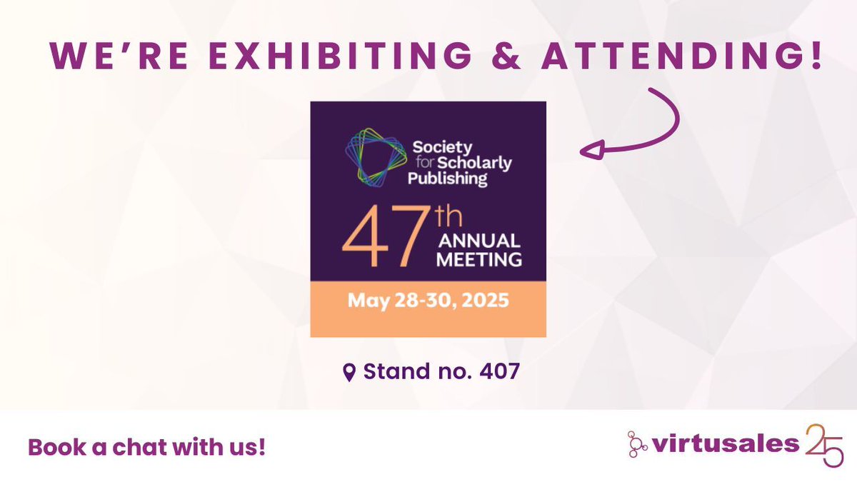 Heading to the 47th Society for Scholarly Publishing Annual Meeting? Come say hi — we’re at Stand 407!👋

Whether you're looking to streamline your publishing processes or get ahead of new industry standards like the Accessibility Act, we’re here to help.

virtusales.com/contact-us?utm…