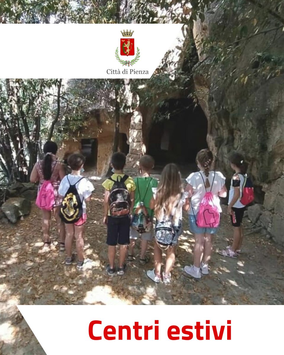 È stato pubblicato l'avviso per l'individuazione di soggetti interessati all'organizzazione di centri estivi per bambini e ragazzi per il periodo 07/07 – 05/09/2025 (9 settimane).

Termine:
➡️13/06/2025

Info e modulo di domanda:
👉comune.pienza.si.it