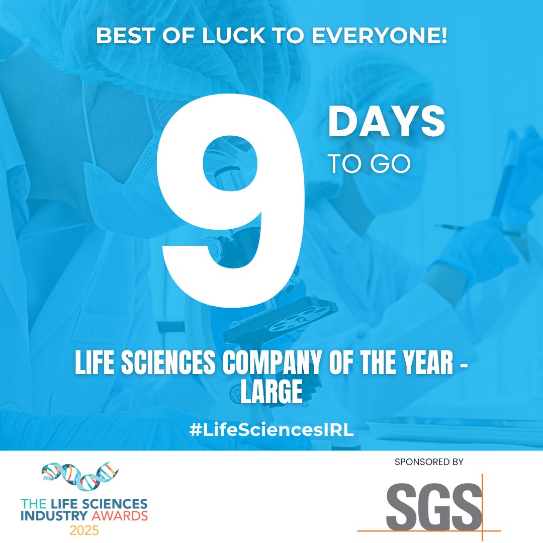 The team at SGS Pharma is excited to discover who will take home the coveted awards at The Life Sciences Industry Awards 2025 on June 5th, 2025 at Crowne Plaza Hotel, Santry.

From all of us at SGS Pharma, we look forward to celebrating with you! 🎉

#LifeSciencesIRL
