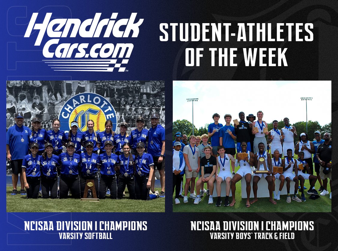 Charlotte Christian Athletics (@charchristad) on Twitter photo πππ£ππ§πππ πΎππ§π¨.ππ€π’ ππ©πͺπππ£π©-πΌπ©ππ‘ππ©ππ¨ π€π π©ππ ππππ π
Congratulations to the Varsity Softball team and the Boysβ Track & Field team, our HendrickCars.com Student-Athletes of the Week!
<a href="/charchristiannc/">Charlotte Christian</a>
#GoKnightsΒ #ccsKnights πππ£ππ§πππ πΎππ§π¨.ππ€π’ ππ©πͺπππ£π©-πΌπ©ππ‘ππ©ππ¨ π€π π©ππ ππππ π
Congratulations to the Varsity Softball team and the Boysβ Track & Field team, our HendrickCars.com Student-Athletes of the Week!
<a href="/charchristiannc/">Charlotte Christian</a>
#GoKnightsΒ #ccsKnights