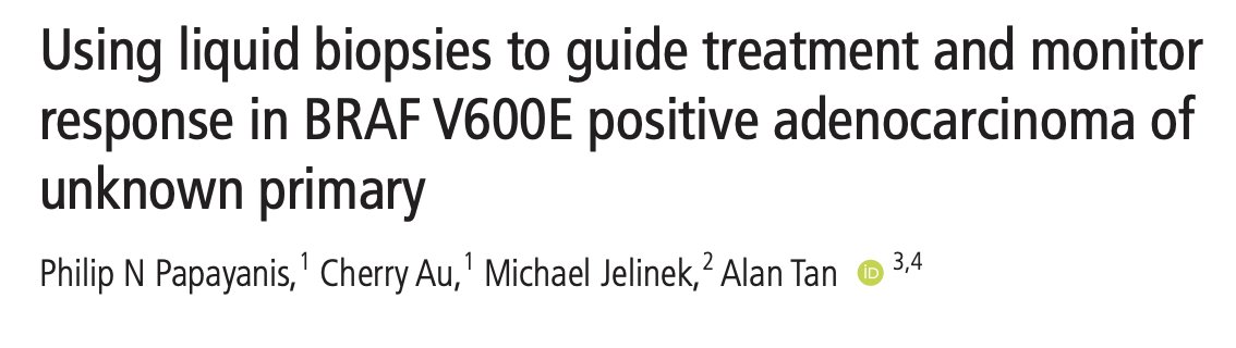 Alan Tan (@alantanmd) on Twitter photo Great work Philip Papayanis and <a href="/cherryau/">Cherry Au</a> highlighting full use of precision oncology, BRAFV600E widely metastatic CUP, +CD274, ipi/nivo with durable CR, ctDNA clearance <a href="/BMJCaseReports/">BMJCaseReports</a> <a href="/RushMedical/">Rush University System for Health</a> <a href="/VUMCDiscoveries/">Vanderbilt University Medical Center</a> <a href="/VUMChealth/">Vanderbilt Health</a> <a href="/NateraGenetics/">Natera</a> casereports.bmj.com/content/18/5/e… Great work Philip Papayanis and <a href="/cherryau/">Cherry Au</a> highlighting full use of precision oncology, BRAFV600E widely metastatic CUP, +CD274, ipi/nivo with durable CR, ctDNA clearance <a href="/BMJCaseReports/">BMJCaseReports</a> <a href="/RushMedical/">Rush University System for Health</a> <a href="/VUMCDiscoveries/">Vanderbilt University Medical Center</a> <a href="/VUMChealth/">Vanderbilt Health</a> <a href="/NateraGenetics/">Natera</a> casereports.bmj.com/content/18/5/e…