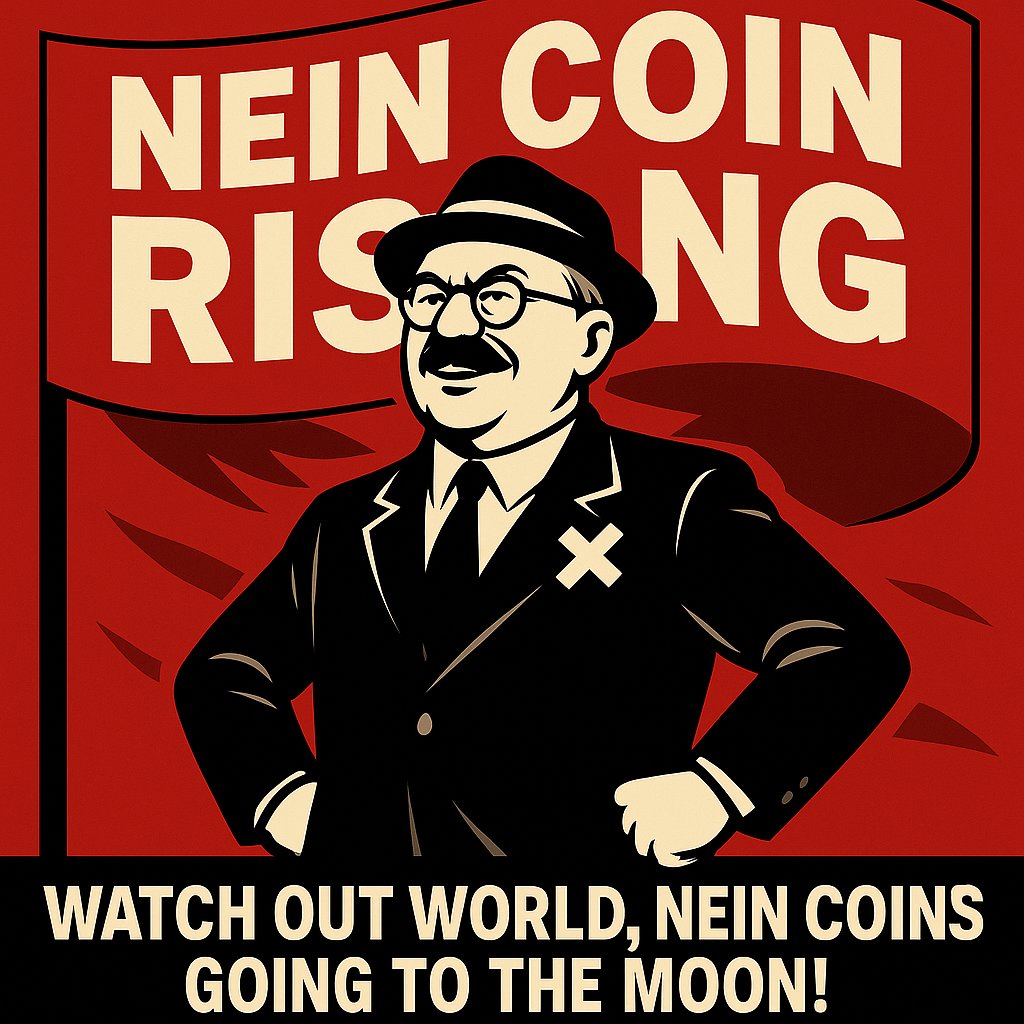 NEINCOIN's tweet photo. The president has spoken. Nein Coin isn’t just another meme coin, it’s a statement.
No promises. No fake hype. Just community and satire.

Join the resistance.
Pumfun code: Fp4VW4sgdg7PeVUVjPTLrBVxd651XUp9gp7SCbhvpump

#NeinCoin #MemeCoin #Crypto #Web3Culture #CryptoCommunity https://t.co/Y3GZxbLD8u
