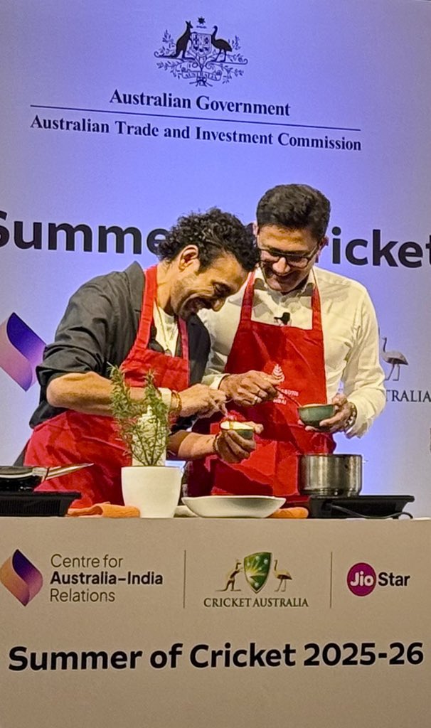Philip Green OAM (@aushcindia) on Twitter photo Come for the #cricket -stay for the business! That was the message at last night’s launch event of the 2025-26 🇦🇺 Summer of Cricket in #Mumbai. 🇦🇺& 🇮🇳 cricketing icons swapped bats for spatulas, in a cook-off coached by none other than <a href="/SarahToddChef/">Sarah Todd</a>. <a href="/robbieuthappa/">Robbie Uthappa</a> <a href="/HaydosTweets/">Matthew Hayden AM</a> Come for the #cricket -stay for the business! That was the message at last night’s launch event of the 2025-26 🇦🇺 Summer of Cricket in #Mumbai. 🇦🇺& 🇮🇳 cricketing icons swapped bats for spatulas, in a cook-off coached by none other than <a href="/SarahToddChef/">Sarah Todd</a>. <a href="/robbieuthappa/">Robbie Uthappa</a> <a href="/HaydosTweets/">Matthew Hayden AM</a>