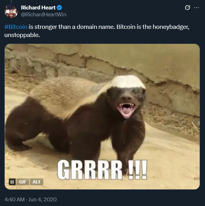 5 years ago, Richard Heart showing support for Bitcoin. Price was $9700.

(HEX was 6 months old and $0.00288).