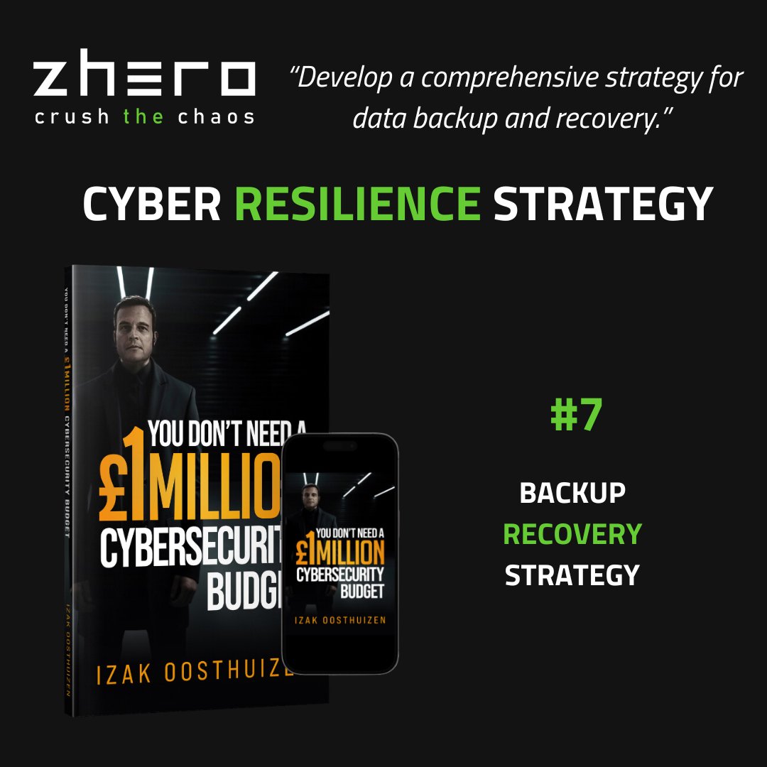 👨‍💻 YOUR CYBER RESILIENCE STRATEGY 🆙 🔝

➡️ There are 1️⃣0️⃣ actionable steps for creating an effective strategy ⬇️

⬇️ Find out more in Izak Oosthuizen's international #Amazon bestseller ⬇️

amzn.eu/d/aIhSrJ5