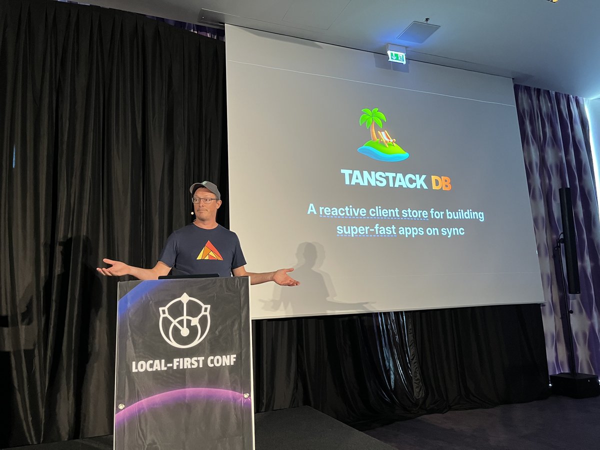Introducing TanStack DB
<a href="/thruflo/">James Arthur 🦋</a> with a great presentation introducing a new front end <a href="/tan_stack/">TANSTACK</a> library to help progressively adopt sync in any app, with any backend.