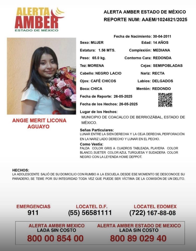 yohaliresendiz's tweet photo. .#Coacalco #Edomex

A Angie Merit Licona Aguayo la esperan en casa…. 

Ayúdame a compartir esta #AlertaÁmber ella tiene 14 años y fue vista por última vez el 26 de Mayo en @Somos_Coacalco @CoacalcoVive @coacalcoinfo #Coacalco #Edomex

Si tienes información de su paradero, contáctame. 

Tengo enlace directo con su familia.