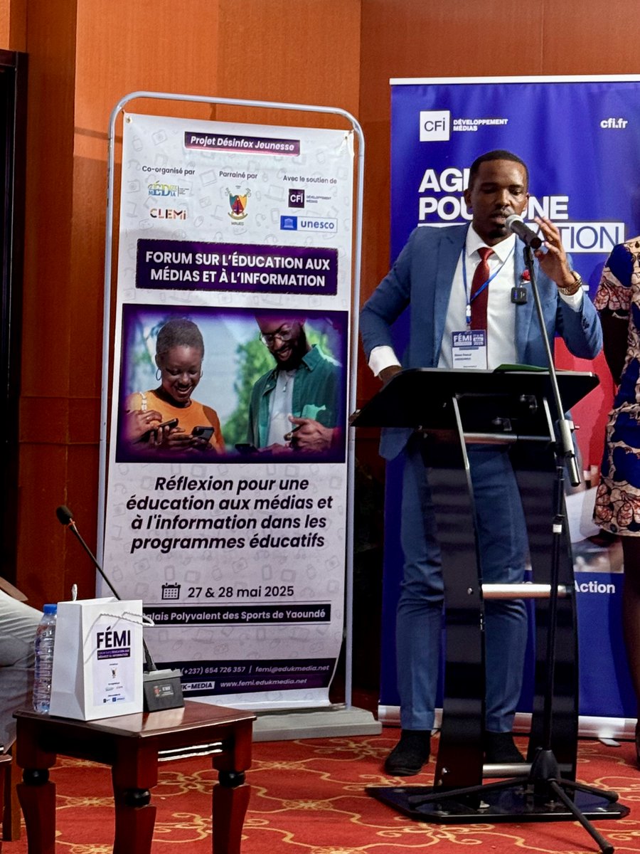 CFImedias (@cfimedias) on Twitter photo 🔵 Clôture du forum sur l’éducation aux médias et à l’information à Yaoundé 🇨🇲
🔹 Dans le cadre du projet Désinfox Jeunesse, soutenu par CFI et mis en œuvre par <a href="/EdukMedia/">Eduk-Média 🇨🇲</a>, un forum national s’est tenu à Yaoundé avec de nombreux partenaires engagés pour renforcer l’EMI au 🔵 Clôture du forum sur l’éducation aux médias et à l’information à Yaoundé 🇨🇲
🔹 Dans le cadre du projet Désinfox Jeunesse, soutenu par CFI et mis en œuvre par <a href="/EdukMedia/">Eduk-Média 🇨🇲</a>, un forum national s’est tenu à Yaoundé avec de nombreux partenaires engagés pour renforcer l’EMI au