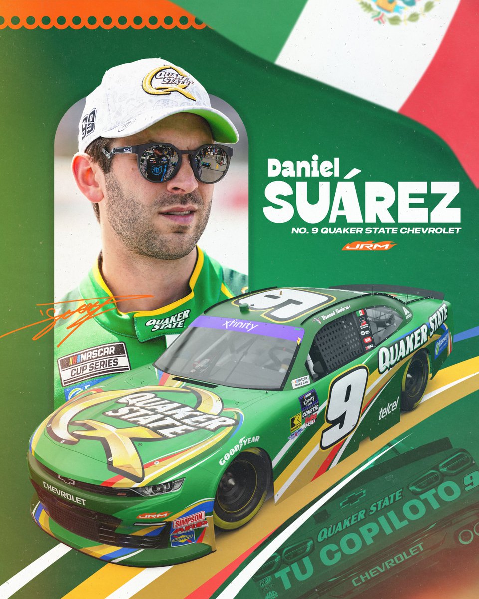 Vamos, amigos!

<a href="/Daniel_SuarezG/">Daniel Suárez</a> and <a href="/QuakerState/">Quaker State</a> join the No. 9 Chevrolet for <a href="/NASCARMexico_/">NASCAR México</a> in June.