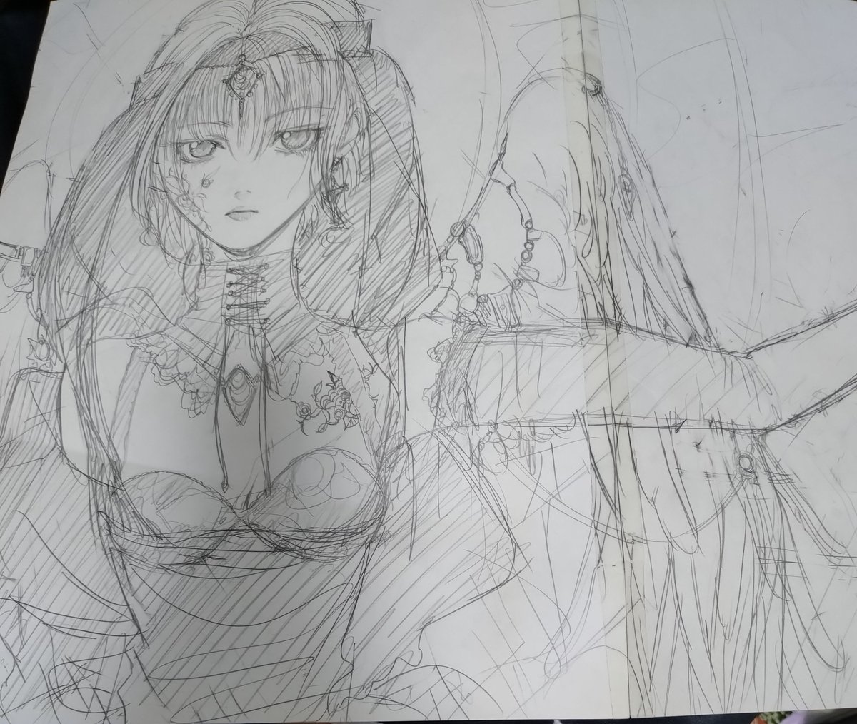 ジブの下描き出て来た 