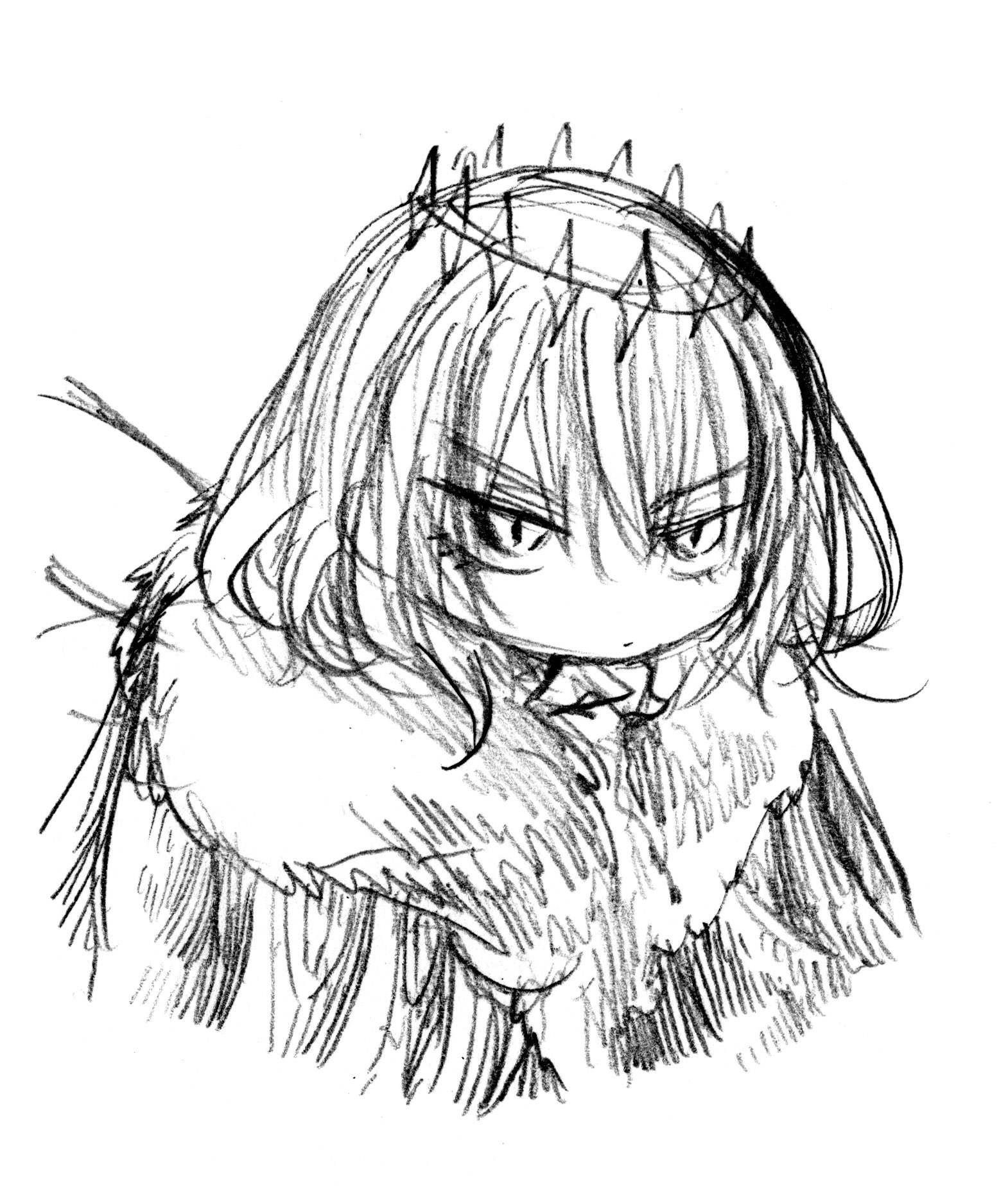 モノクロ原画 兎＊キノコ＊星花