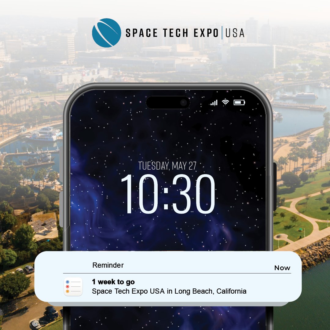 Mark your calendars and confirm your spot as there are only 7 days until #SpaceTechExpo USA lifts off in Long Beach, CA.

Secure your complimentary pass today: ow.ly/nsG850VZfG2