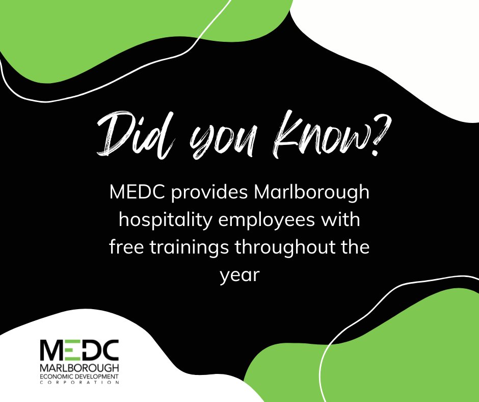 💡Did you know MEDC offers annual free training sessions to Marlborough hospitality employees? In 2024, 173 employees from our city's hotels and restaurants learned CPR, safe food handling and responsible alcohol service.

#MarlboroughMA #MEDC #DidYouKnow #MarlboroughRestaurants