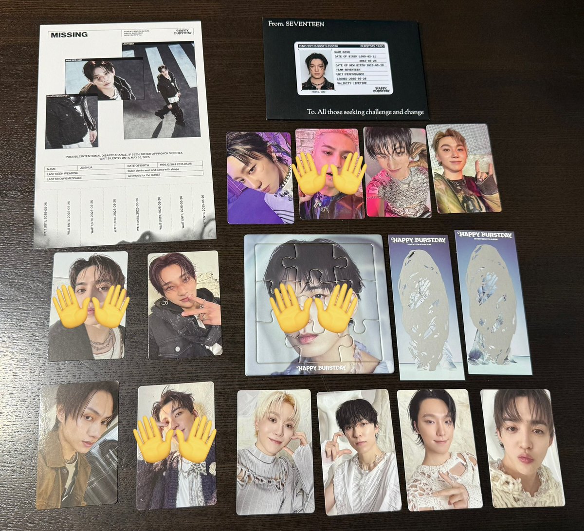 everyone_sa7's tweet photo. ［交換］SEVENTEEN セブチ HAPPY BURSTDAY  封入 トレカ IDカード

譲：エスクプス ジョシュア ジュン ミンハオ ミョンホ ドギョム スングァン バーノン ディノ

求：ウォヌ (異種可)

スクラッチは🐱🍊所持してます

郵送での交換希望
お気軽にお声掛けください✨️ https://t.co/gTJY0PvhB7