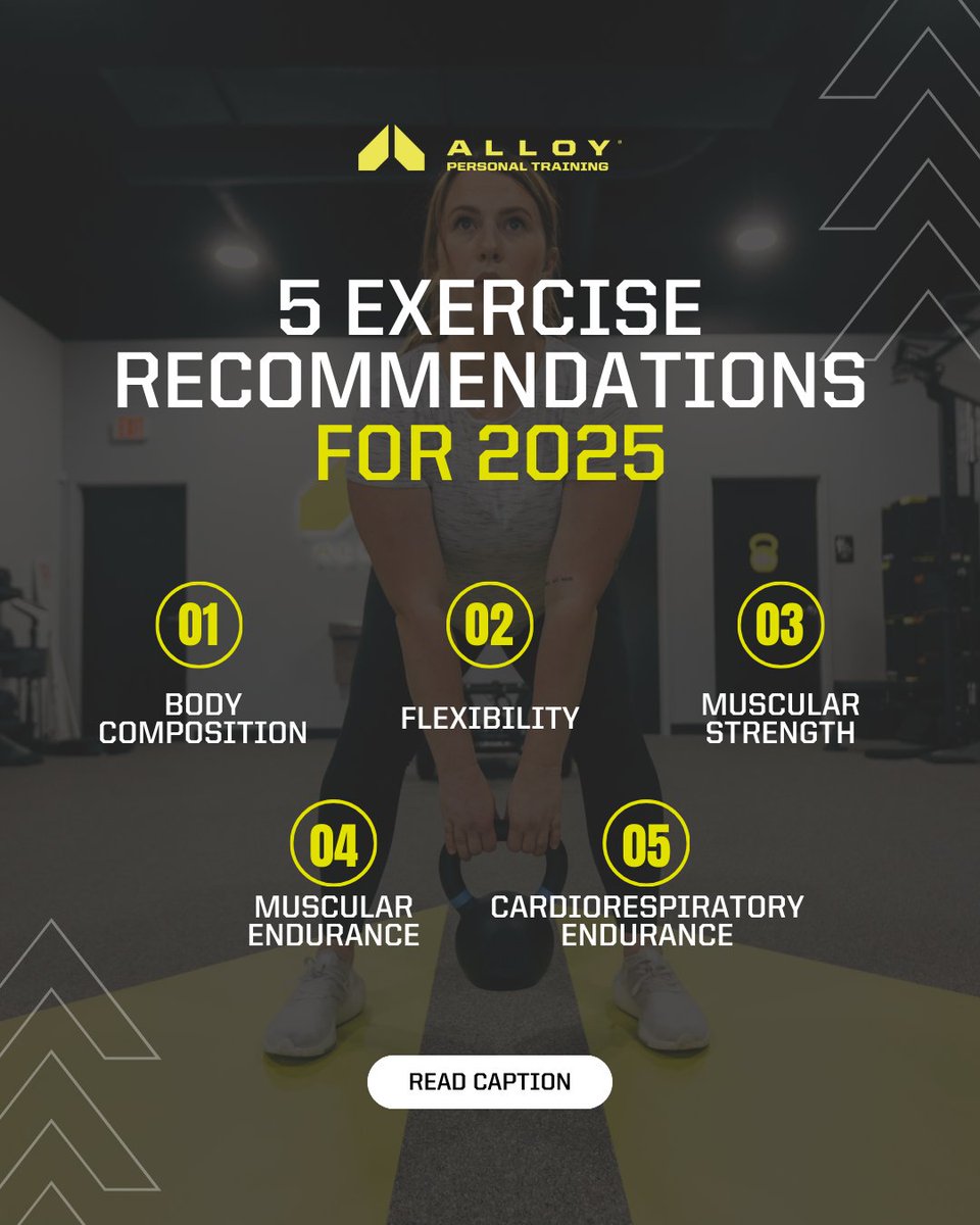 1TeamAlloy's tweet image. Here are 5 exercise recommendations for 2025!

#AlloyPTFranchise #teamAlloy #strongertogether #strengthtraining #personaltraining
