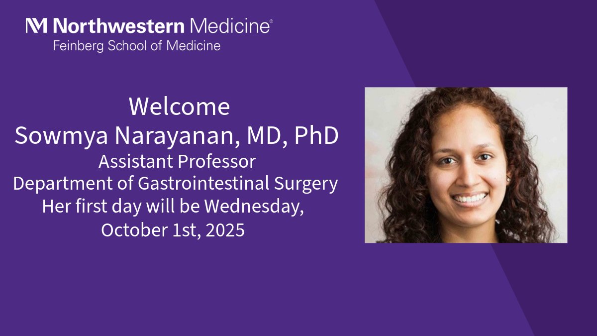Northwestern Surgery (@nmsurgery) on Twitter photo We are thrilled to announce that Sowmya Narayanan, MD, PhD, will join <a href="/NMSurgery/">Northwestern Surgery</a> in the Division of Gastrointestinal Surgery. We are excited to have her and look forward to her contributions! We are thrilled to announce that Sowmya Narayanan, MD, PhD, will join <a href="/NMSurgery/">Northwestern Surgery</a> in the Division of Gastrointestinal Surgery. We are excited to have her and look forward to her contributions!
