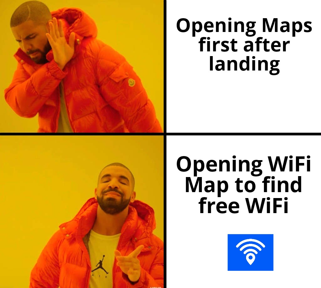 nsiberry005's tweet photo. When the plane lands and WiFi Map opens before Maps:
Priority #1: Find WiFi. Navigation can wait.
@wifimapapp
#TravelLife #WiFiFirst #DigitalSurvivalGuide #WiFiMap