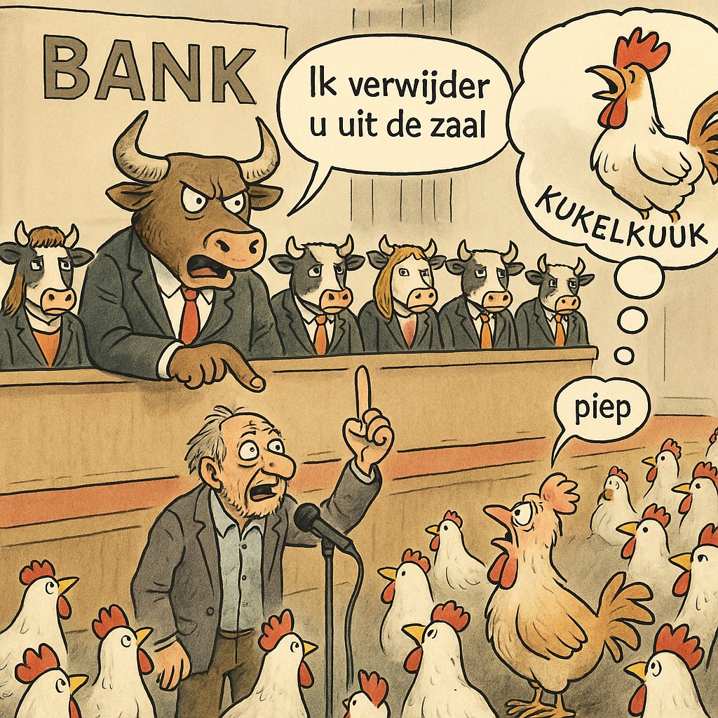 jsshgnt's tweet photo. #Triodos @triodos_bank @AfectadosCDA @janvayne
Voor wie op de AVA #Triodos 23/5/25 was herkent hier:
Voorzitter Blablawas
Inspreker Arnautix
Haantje SCTpiepmuis die zich een Kukelcommissaris waant.
Kippetjes in de zaal die kakelen omdat ze niet kunnen kukelen.
#samenvatting https://t.co/wVzVXeStV7