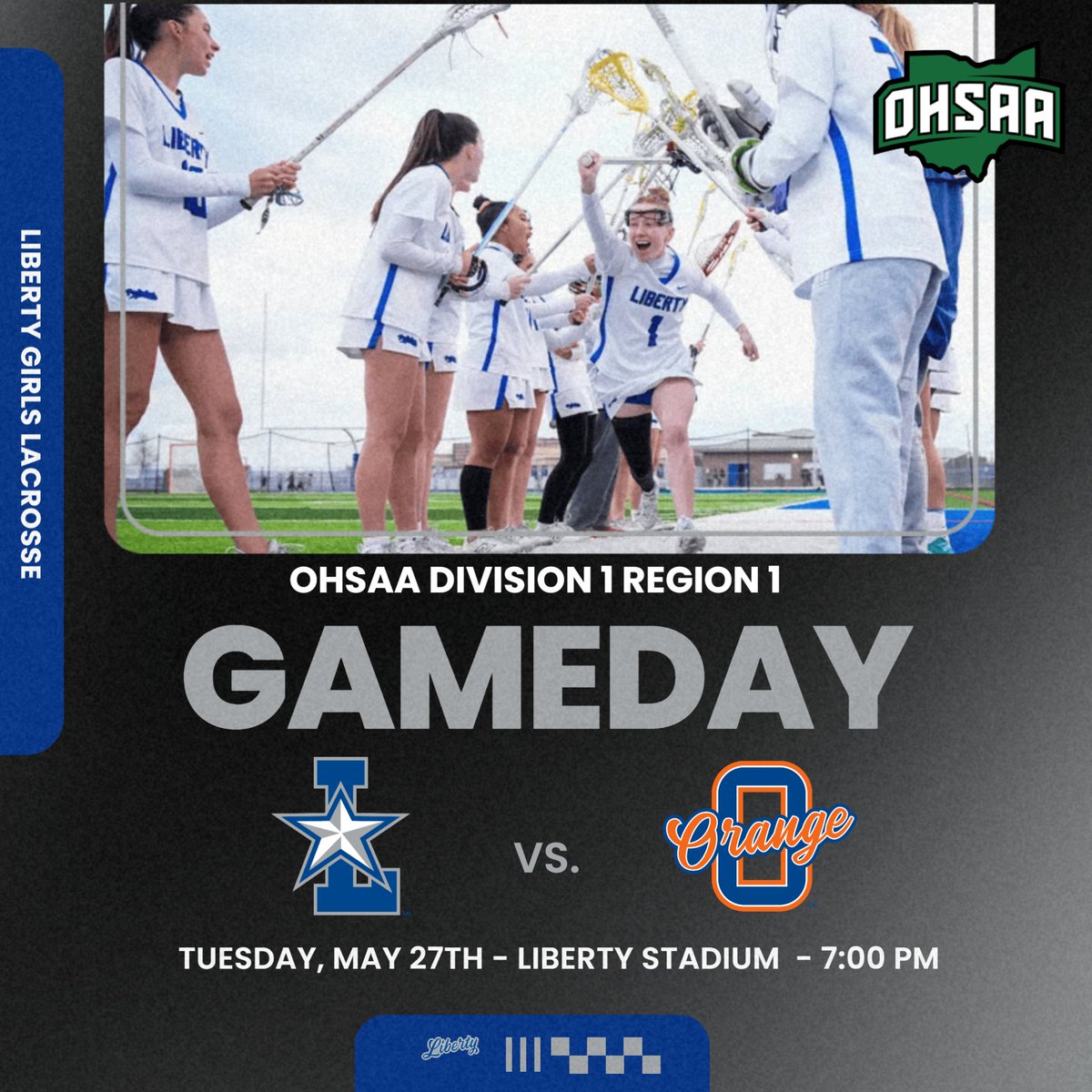 OLHS Athletics (@lhsathleticdept) on Twitter photo Best of luck <a href="/LibGLAX/">Olentangy Liberty Girls Lacrosse</a> competing in the Regional Semifinals tonight vs. Orange! #GoPatriots Best of luck <a href="/LibGLAX/">Olentangy Liberty Girls Lacrosse</a> competing in the Regional Semifinals tonight vs. Orange! #GoPatriots