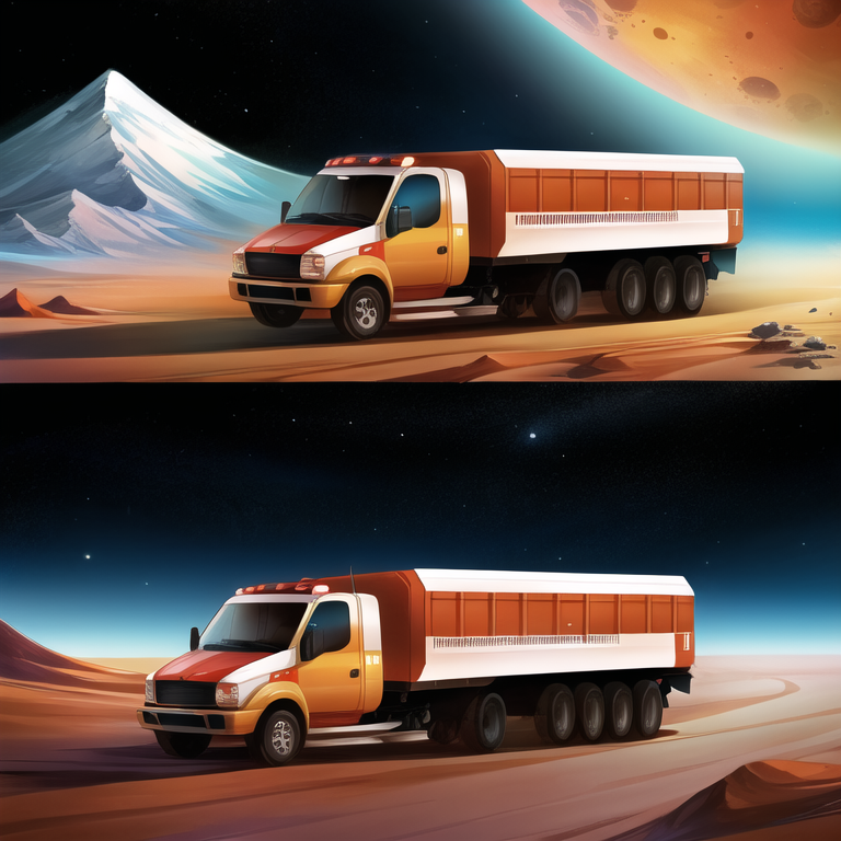 DogelonThis's tweet photo. @XxChefBandiTxX Cybertrucks on the Martian Highway: Dogelon Mars leading the convoy to the Red Planet! 🚀🌌 #SpaceXEvent https://t.co/QoSTC5cmKi