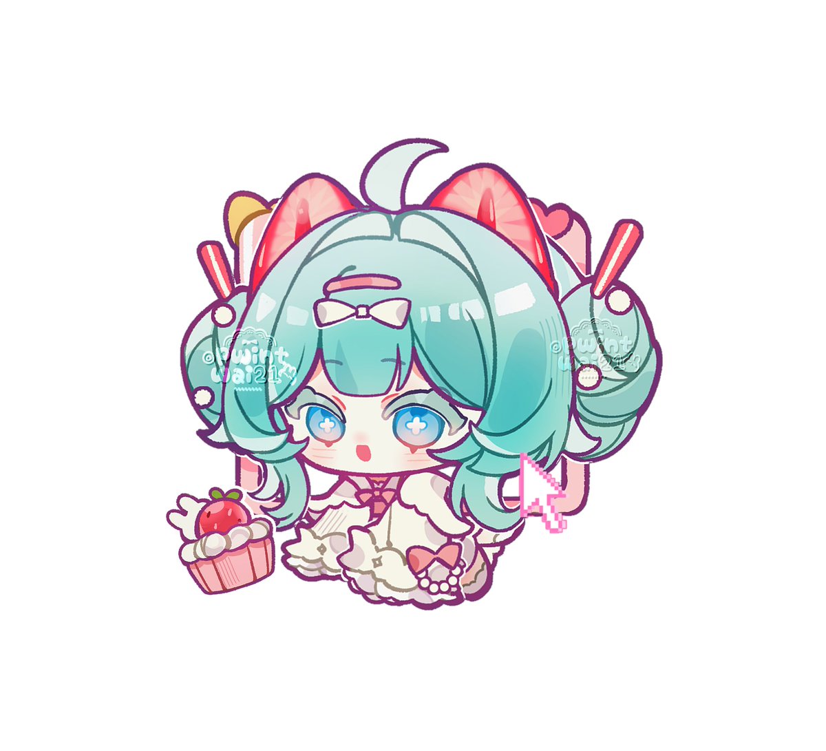 pwintwai21's tweet photo. Strawberry Miku ⸜(｡˃ ᵕ ˂ )⸝🍓
 #初音ミク https://t.co/tg0JBjlFXr