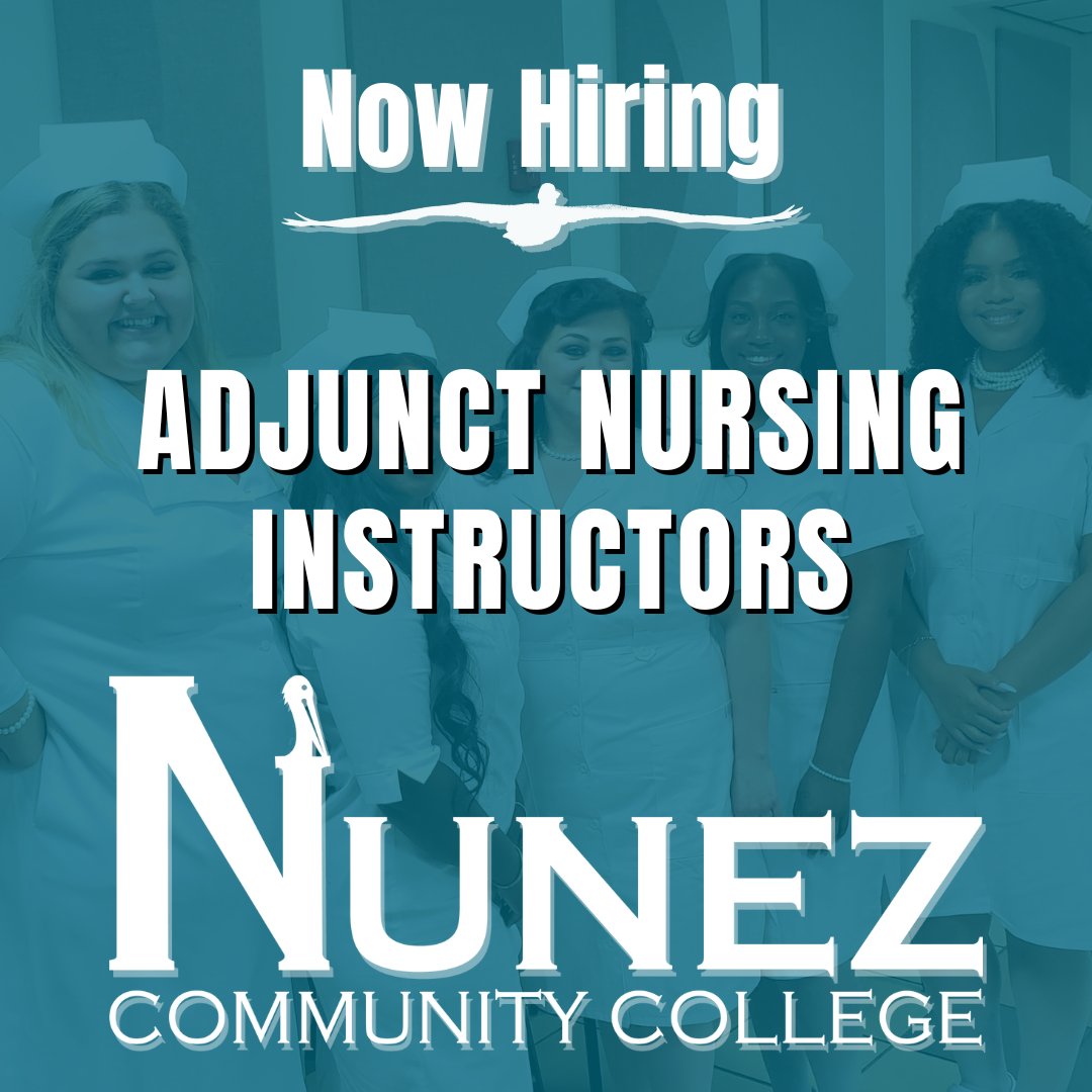 Nunez Community College is hiring for two adjunct nursing instructors-nursing assistants. Job descriptions, qualifications and directions to apply can be found at the links below.
tinyurl.com/4hnbynfj
tinyurl.com/4yfh76kt