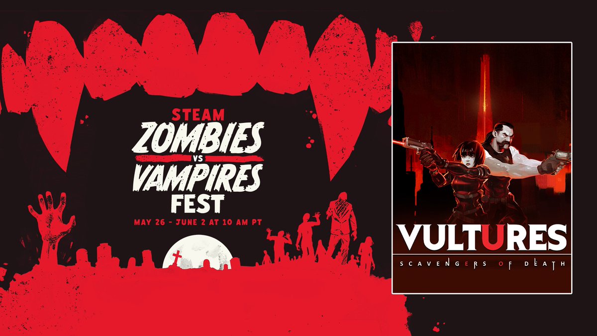 Vultures is part of the Zombies vs Vampires #Steam Festival 🧟

We have a brand NEW DEMO. Try it now and share your feedback with us! #indiegame #zombiegame