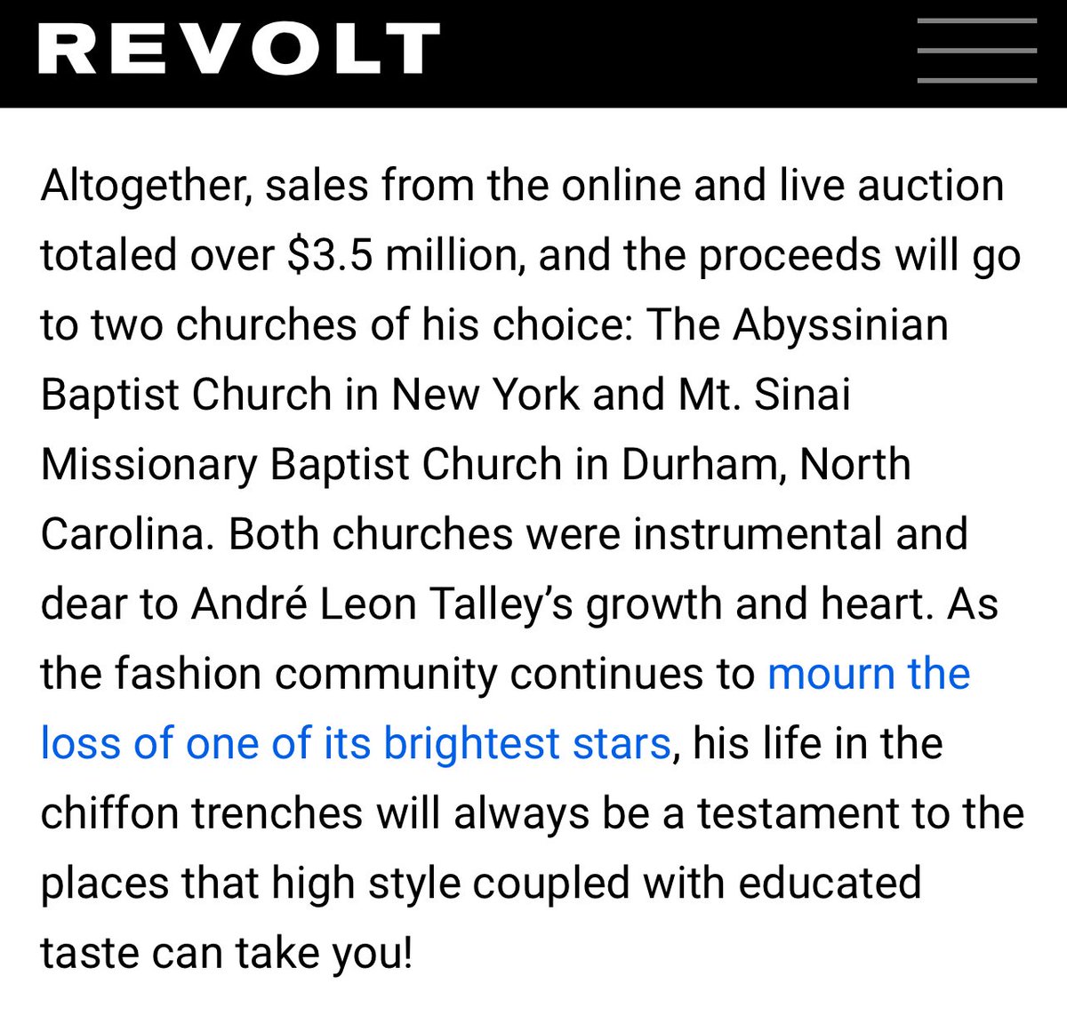LegendaryLade's tweet image. I wrote about André Leon Talley’s auction in 2023 for @revolttv, attended the live auction in NYC, bid on and won one of his watches!
You can read all about what HE WANTED for his items instead of forming baseless opinions. revolt.tv/article/2023-0…