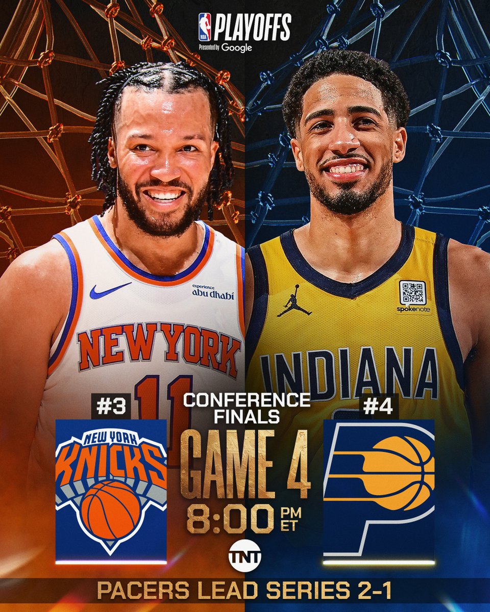 Karl-Anthony Towns (20 4th quarter PTS) and Jalen Brunson (23 PTS) helped the Knicks complete their 3rd 20-point comeback of the postseason to win Game 3 on the road!

Will the Knicks even the series at 2-2, or will the Pacers grab a commanding 3-1 lead?

Don't miss NYK/IND Game