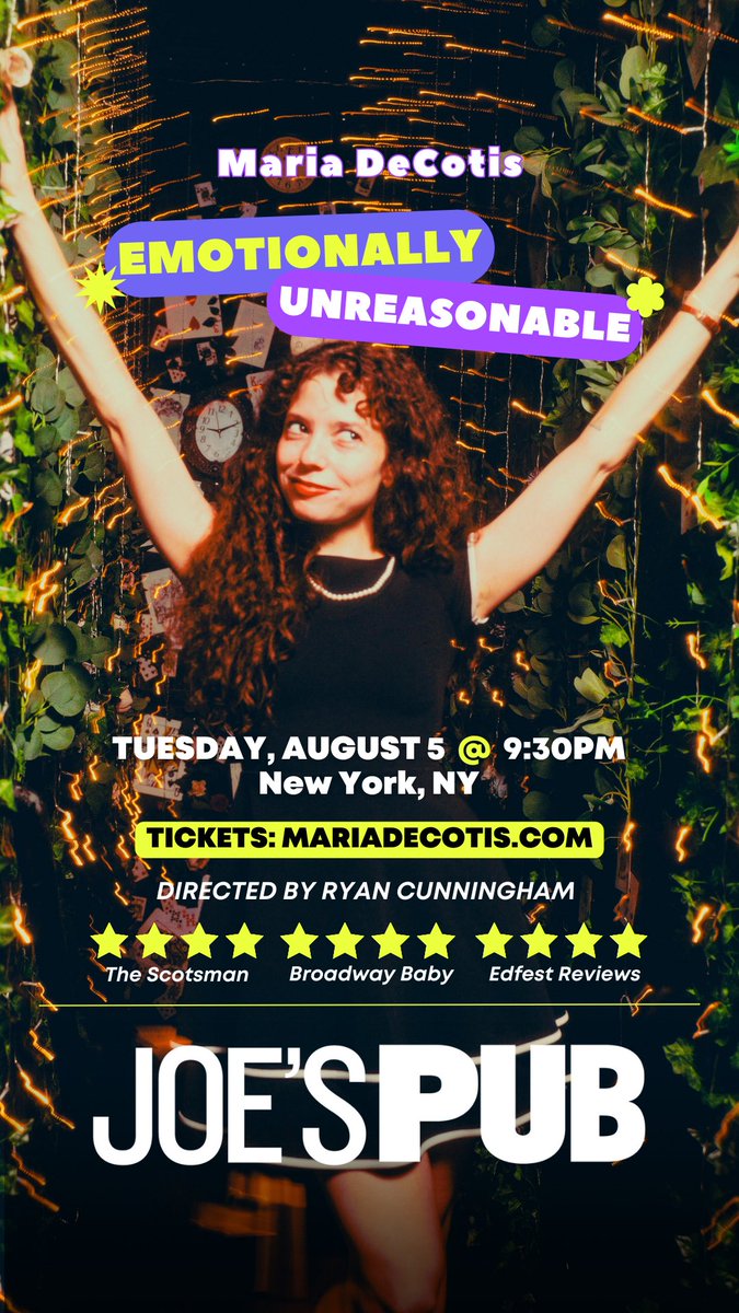Join me on Tuesday August 5 at 9:30pm <a href="/JoesPub/">Joe’s Pub</a> <a href="/PublicTheaterNY/">The Public Theater</a> Link in bio!! 

tr.ee/2Z4-hZG1UX

Directed by: Ryan Cunningham
Produced by Christine Walters