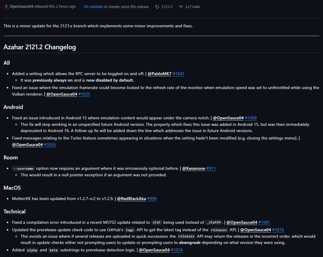 Azahar 2121.2 has been released, adding some minor changes and fixes.