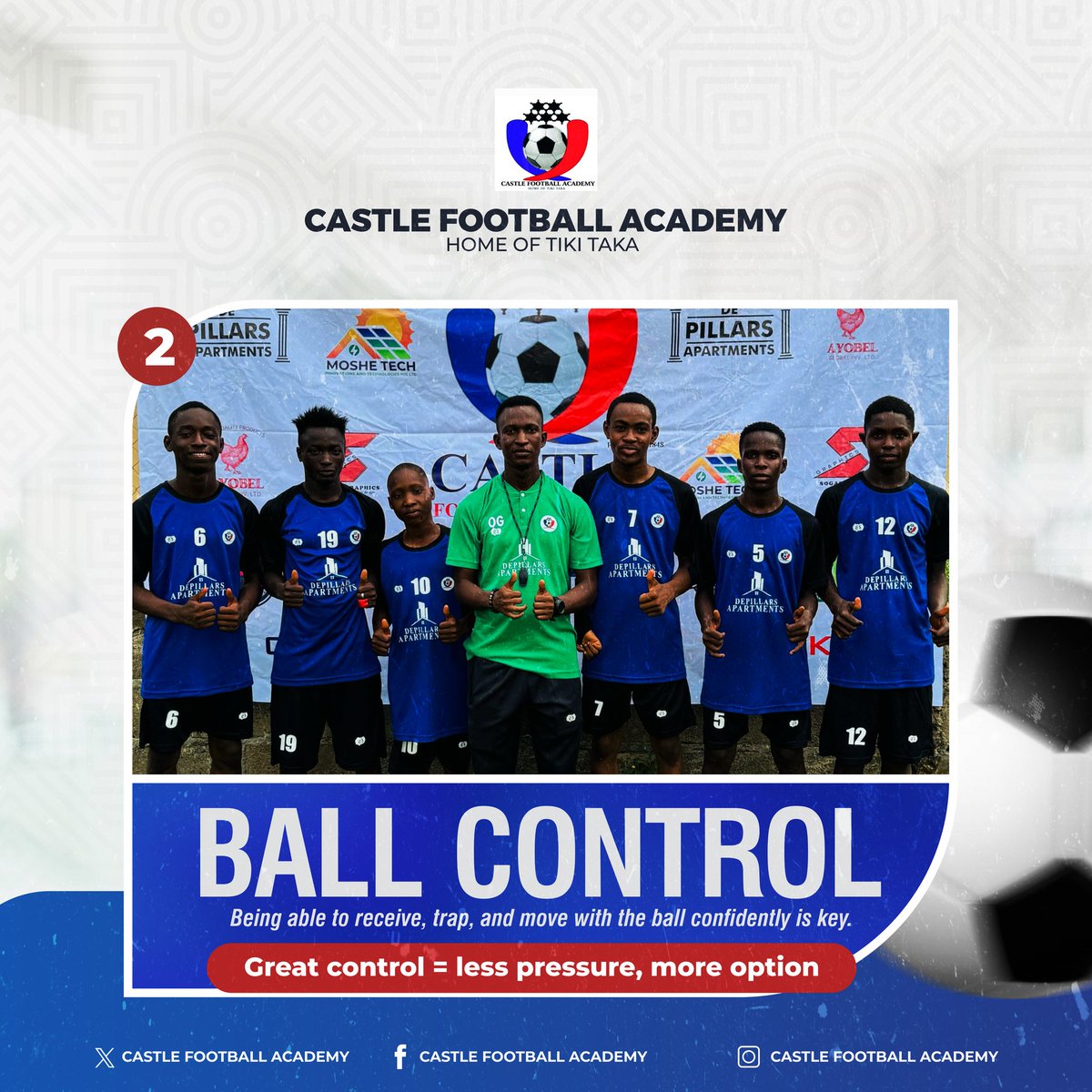 vamosCFA's tweet photo. At New Castle Football Academy, we don’t just train players we develop champions.
From elite coaching to global opportunities, here are 5 reasons why we’re shaping the future of youth football.
Swipe to discover what sets us apart!

#CastleFootballAcademy
#houseoftikitawa https://t.co/8A5lY1MD2n