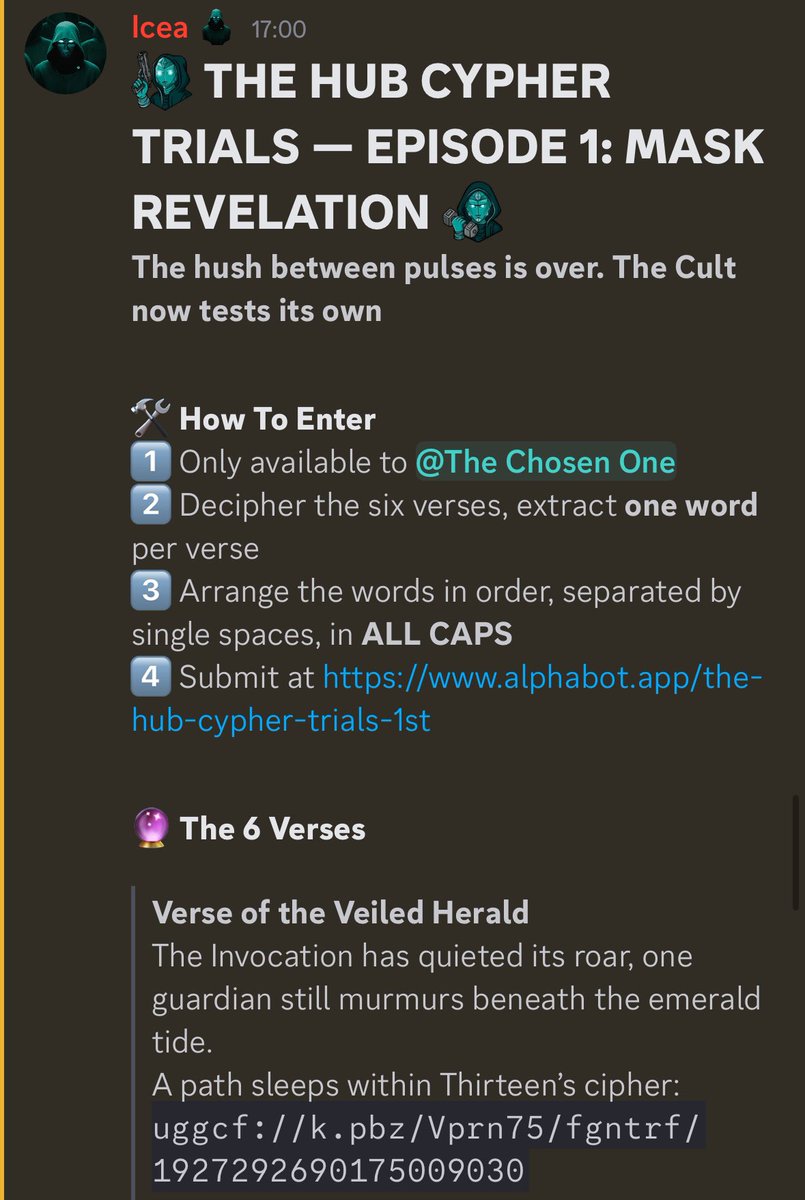 sterling3web's tweet image. HUB has announced a quest-game👀
First 100 people who solved it get 5.000 points🦾

Try to crack it on @hubdotxyz discord