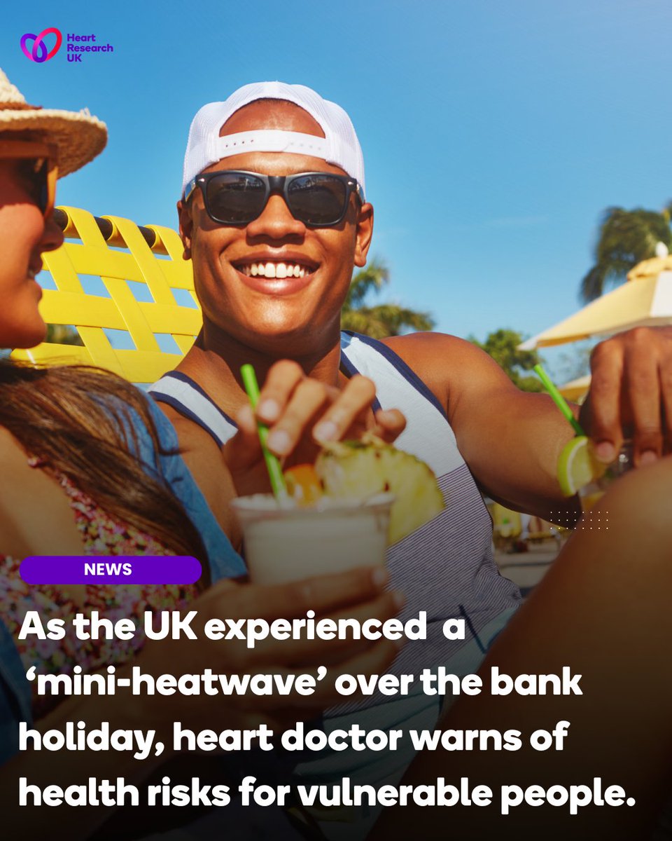 It is getting HOT 🔥☀️ When the heart is exposed to extreme heat, it has to work harder to keep the body cool to ensure it can work effectively. Find out how you can keep your heart safe in the heat 👉 heartresearch.org.uk/does-hot-weath…
