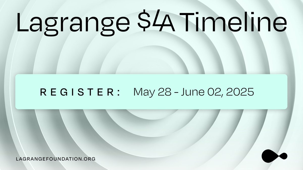 Mark your calendars.

🟡 Airdrop Registration: May 28 – June 02, 2025

Details: lagrangefoundation.org