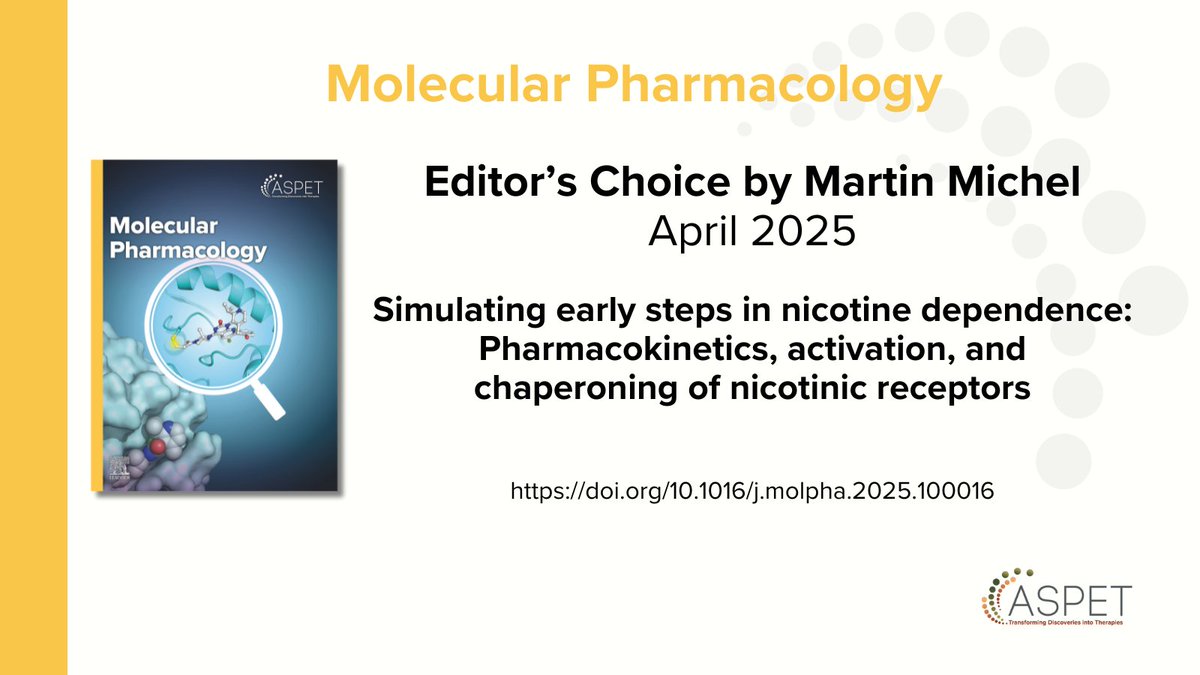 Based on the potency of nicotinic receptor activation by nicotine and on its ability to chaperone such receptors, investigators from Caltech developed an app that allows to simulate early steps in the development of nicotine dependence. Read the research: doi.org/10.1016/j.molp…