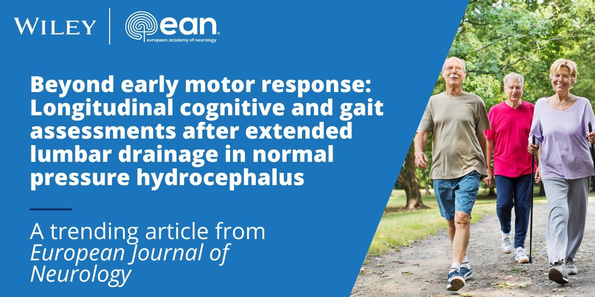European Journal of Neurology (@eurjournalneuro) on Twitter photo 📈 In "Beyond early motor response: Longitudinal cognitive and gait assessments after extended lumbar drainage in normal pressure hydrocephalus", Caneva et al. highlight the importance of repeated assessments after CSF drainage
📖 onlinelibrary.wiley.com/doi/full/10.11…
<a href="/EANeurology/">European Academy of Neurology</a> <a href="/WileyNeuro/">Wiley Neuro</a> 📈 In "Beyond early motor response: Longitudinal cognitive and gait assessments after extended lumbar drainage in normal pressure hydrocephalus", Caneva et al. highlight the importance of repeated assessments after CSF drainage
📖 onlinelibrary.wiley.com/doi/full/10.11…
<a href="/EANeurology/">European Academy of Neurology</a> <a href="/WileyNeuro/">Wiley Neuro</a>