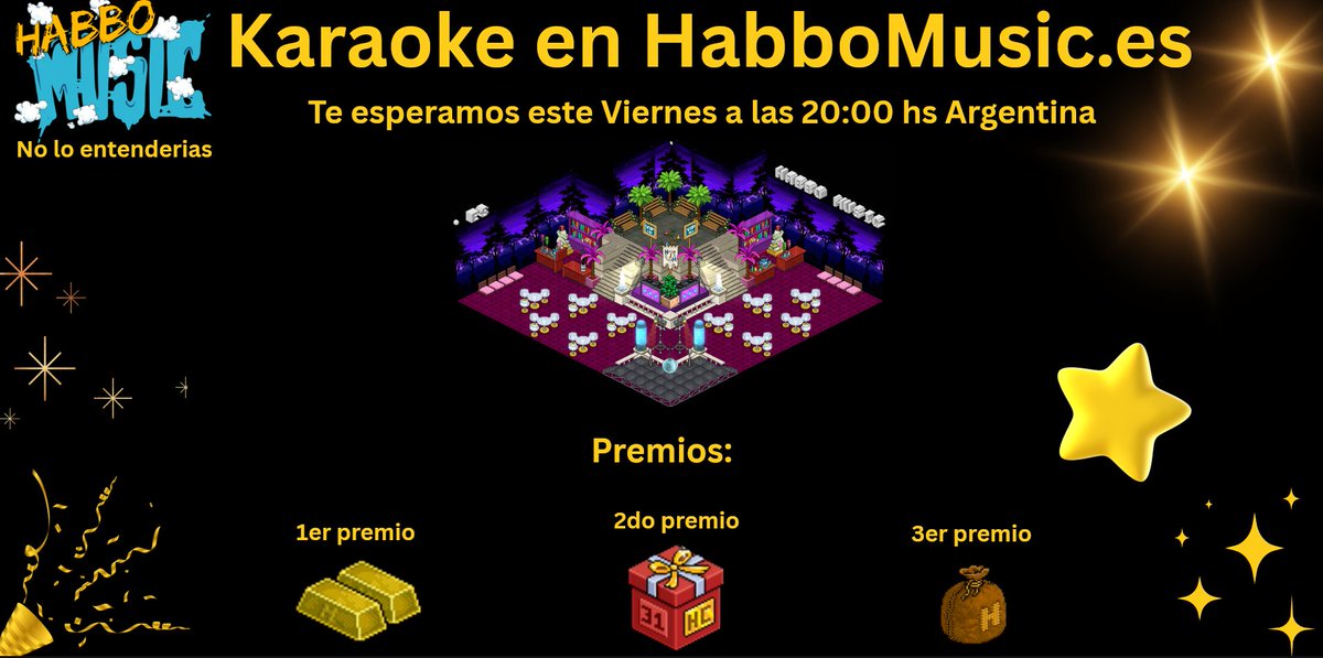 ¡Este viernes no te lo podés perder! Súmate al evento más divertido junto a habbomusic.es y viví una experiencia única. ¡Te esperamos!