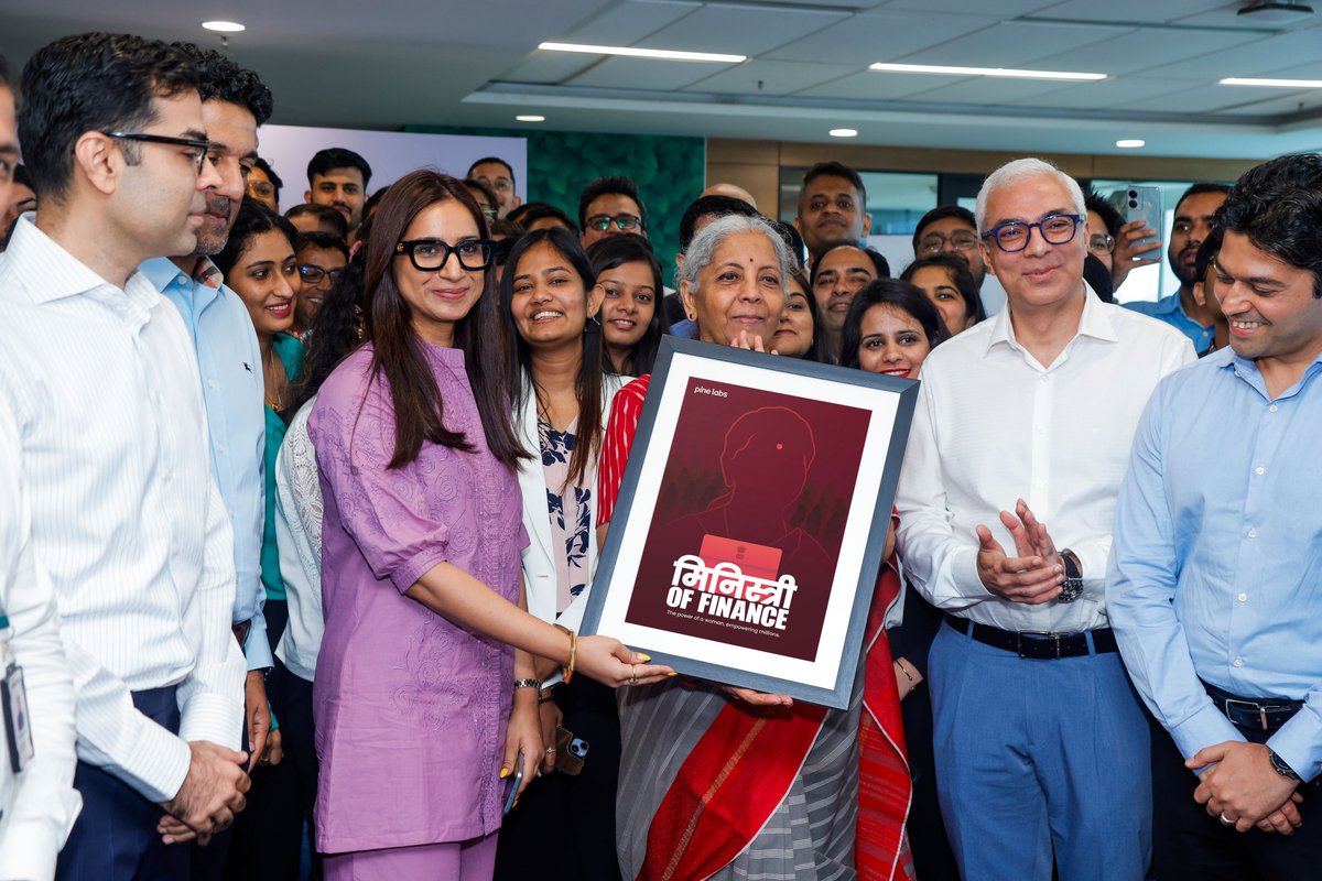 Pine Labs (@pinelabs) on Twitter photo Today was nothing short of incredible! We had the absolute honour of hosting the Honāble Finance Minister, <a href="/nsitharaman/">Nirmala Sitharaman</a>, at Pine Labs.
A full house, buzzing with ideas, energy and innovation, our FM dove deep into fintech conversations, tech demos, and meaningful exchanges. Today was nothing short of incredible! We had the absolute honour of hosting the Honāble Finance Minister, <a href="/nsitharaman/">Nirmala Sitharaman</a>, at Pine Labs.
A full house, buzzing with ideas, energy and innovation, our FM dove deep into fintech conversations, tech demos, and meaningful exchanges.