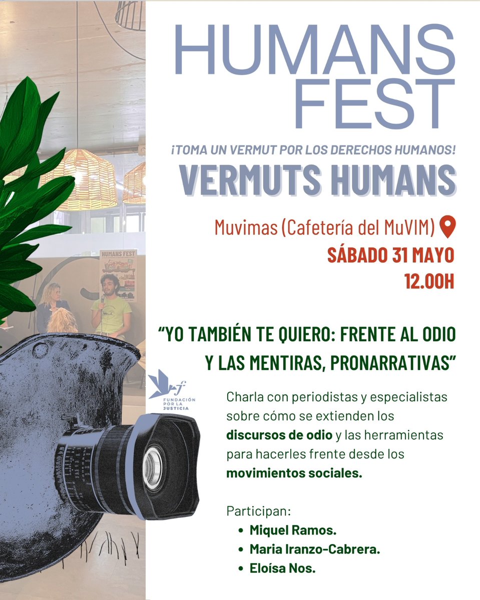 Humans Fest (@humansfest) on Twitter photo #HumansFest2025 🍹 #VermutsHumans
Vos esperem el dissabte 31 de maig amb // Os esperamos el sábado 31 de mayo con:
🗣️ <a href="/Miquel_R/">Miquel Ramos 🥘</a> <a href="/Maria_Iranzo/">Maria Iranzo</a> <a href="/elonos13/">Eloísa Nos</a>
🎟️ Entrada lliure i gratuïta // Entrada libre y gratuita
#DDHH #periodisme #periodismo #HumansFest2025 🍹 #VermutsHumans
Vos esperem el dissabte 31 de maig amb // Os esperamos el sábado 31 de mayo con:
🗣️ <a href="/Miquel_R/">Miquel Ramos 🥘</a> <a href="/Maria_Iranzo/">Maria Iranzo</a> <a href="/elonos13/">Eloísa Nos</a>
🎟️ Entrada lliure i gratuïta // Entrada libre y gratuita
#DDHH #periodisme #periodismo
