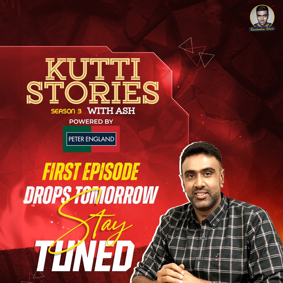 Ashwin 🇮🇳 (@ashwinravi99) on Twitter photo Excited to unveil Season 3 of #KuttiStoriesWithAsh, powered by <a href="/PeterEngland_/">Peter England</a>
Incredible conversations that go beyond the game. Stories of grit, passion, love & laughter. Real moments, Heart to heart.
Ep 1 drops tomorrow.
#PeterEnglandLeagueOfLegends #HonestLikeThat #Tribute Excited to unveil Season 3 of #KuttiStoriesWithAsh, powered by <a href="/PeterEngland_/">Peter England</a>
Incredible conversations that go beyond the game. Stories of grit, passion, love & laughter. Real moments, Heart to heart.
Ep 1 drops tomorrow.
#PeterEnglandLeagueOfLegends #HonestLikeThat #Tribute