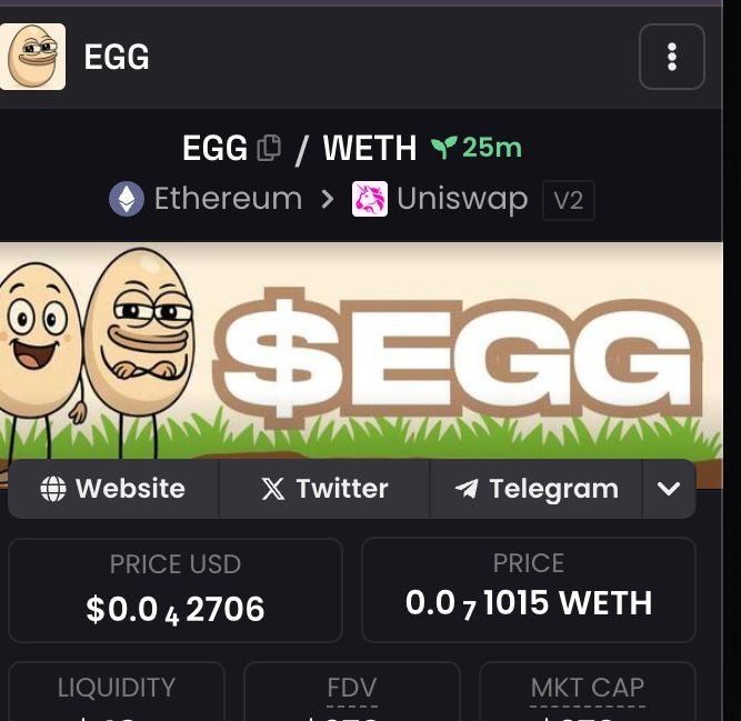 AnEGGCoin's tweet photo. https://t.co/wiEOayWhXe                                     https://t.co/Eo6ALzwy3I                                                           All Dex socials have been updated. $EGG is the next big meme. https://t.co/GfFWGa3OVR