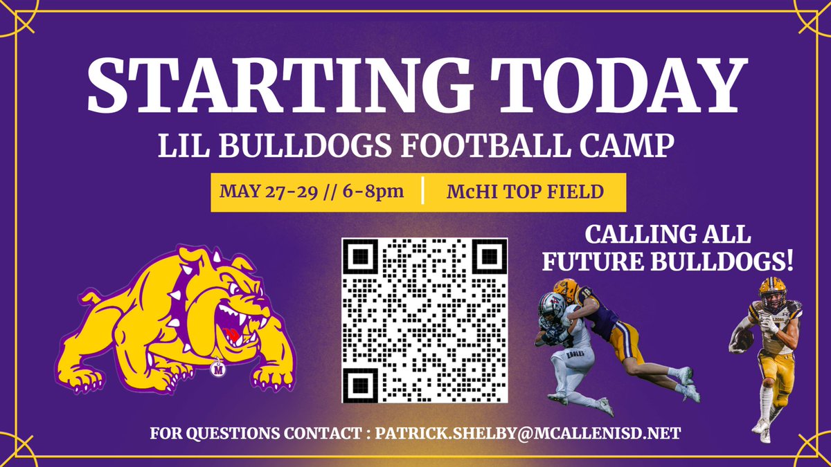 mchi_track (@mchitrack) on Twitter photo Calling all Lil Bulldogs!!! Come out and join us starting today. Registration with the QR code below. <a href="/lopezjay/">McHi Athletic Pride</a> Calling all Lil Bulldogs!!! Come out and join us starting today. Registration with the QR code below. <a href="/lopezjay/">McHi Athletic Pride</a>