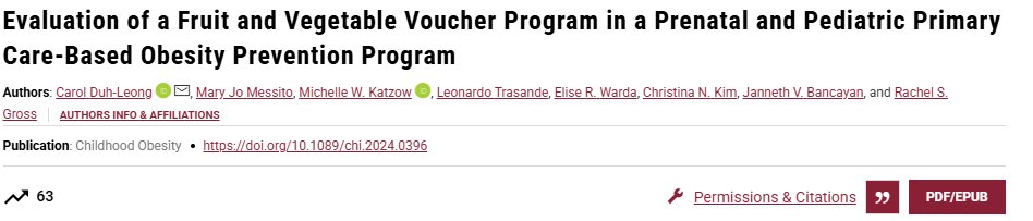 Childhood Obesity (@childobesity_jn) on Twitter photo Evaluation of a Fruit and Vegetable Voucher Program in a Prenatal and Pediatric Primary Care-Based Obesity Prevention Program, published in <a href="/ChildObesity_jn/">Childhood Obesity</a>
Link to pub: liebertpub.com/doi/10.1089/ch… Evaluation of a Fruit and Vegetable Voucher Program in a Prenatal and Pediatric Primary Care-Based Obesity Prevention Program, published in <a href="/ChildObesity_jn/">Childhood Obesity</a>
Link to pub: liebertpub.com/doi/10.1089/ch…