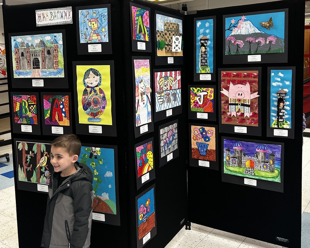 Artwork by John F. Kennedy Primary School students shown at BRRSD Visual Arts Show  jk.brrsd.org/o/jfkps/articl…