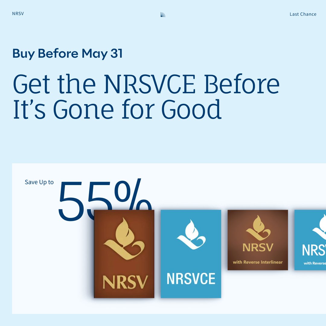 📣The NRSVCE and reverse interlinear are going out of print—even digitally—which means now’s the perfect time to add them to your library.

Why the NRSVCE? 
📖It’s beloved for accuracy and clarity.
🫱🏽‍🫲🏻It’s trusted by scholars.

Get it by May 31.

logos.com/product/323/th…