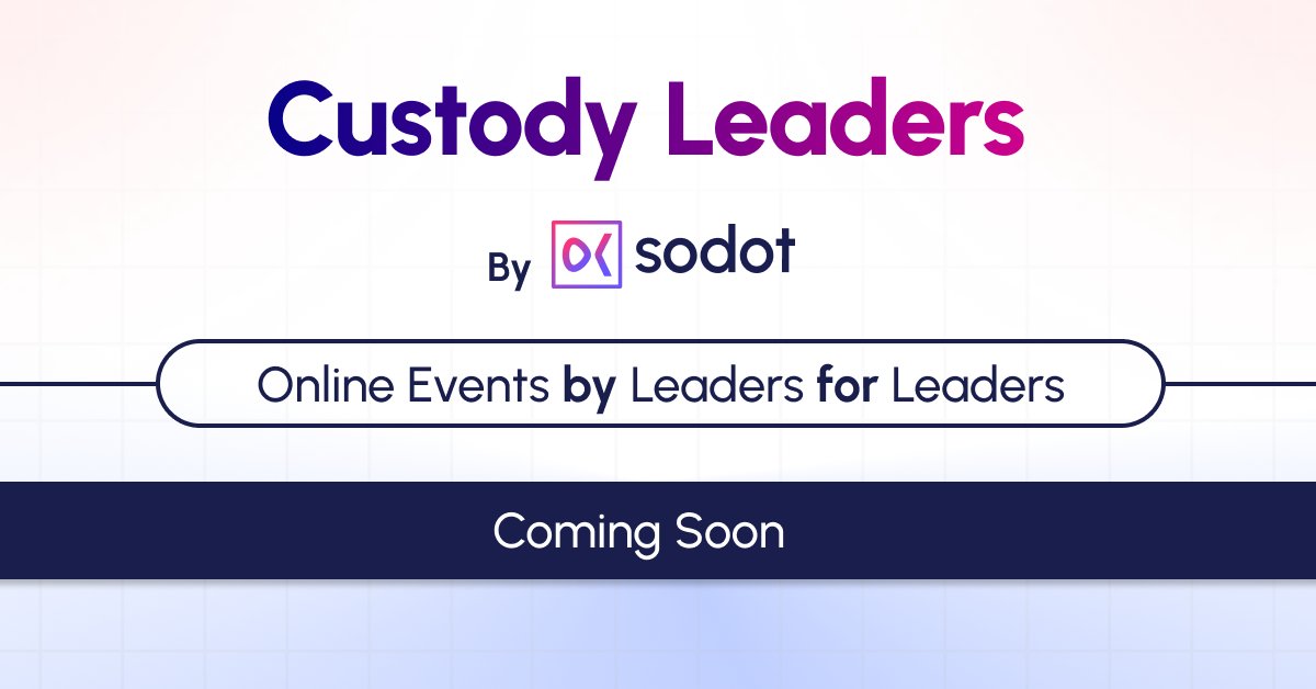 Sodot (@sodot_hq) on Twitter photo ๐ฃ Weโre excited to launch ย ๐๐๐๐๐ผ๐ฑ๐ ๐๐ฒ๐ฎ๐ฑ๐ฒ๐ฟ๐ - a new series of intimate online sessions hosted by Sodot.
In each session, we will host a business, product, or technical leader shaping the future of digital asset custody. ๐ซ
These are not webinars. โ
Theyโre ๐ฃ Weโre excited to launch ย ๐๐๐๐๐ผ๐ฑ๐ ๐๐ฒ๐ฎ๐ฑ๐ฒ๐ฟ๐ - a new series of intimate online sessions hosted by Sodot.
In each session, we will host a business, product, or technical leader shaping the future of digital asset custody. ๐ซ
These are not webinars. โ
Theyโre